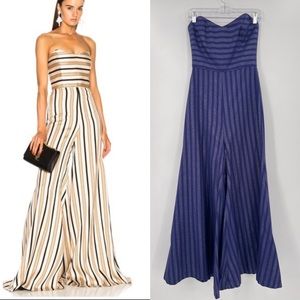 CAROLINE CONSTAS Forbes Jumpsuit Size 2 CAROLINE CONSTAS Blue Striped Jumpsuit